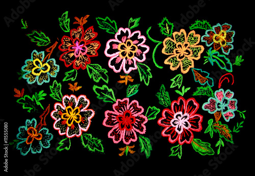 Plakat background embroidered flower