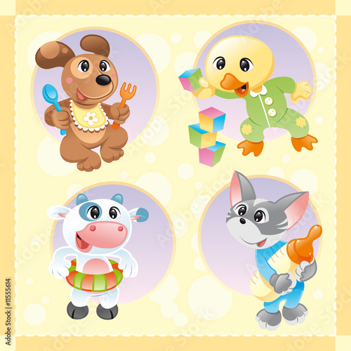 Little pets with background