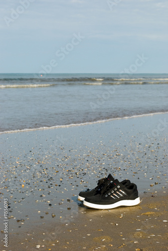 Sneakers near the sea