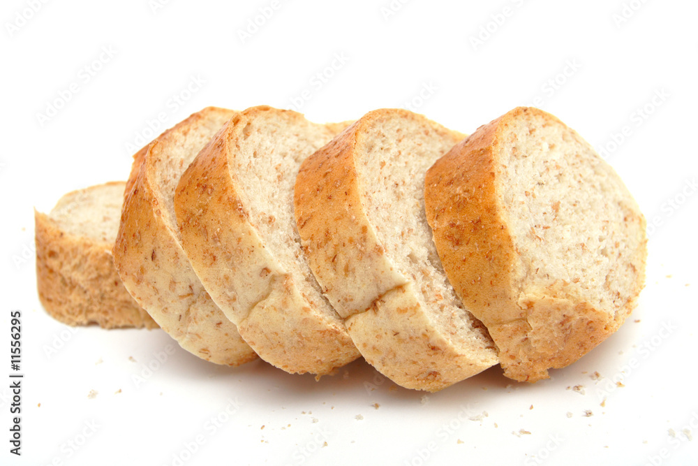 cutted long loaf with bran