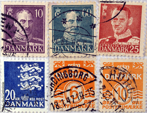 Range of Denmark postage stamps