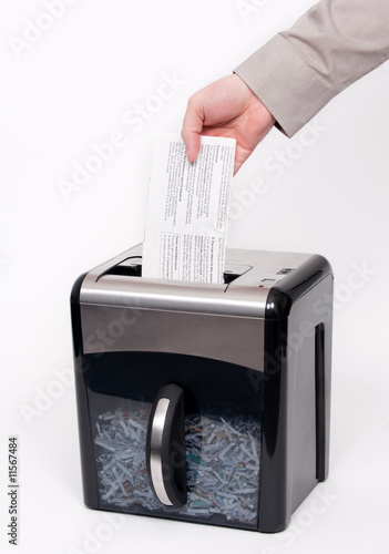 Shredding office documents
