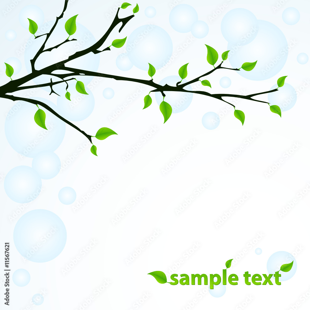 environmental illustration with spring tree and copy space environmental illustration with spring tree and copy space