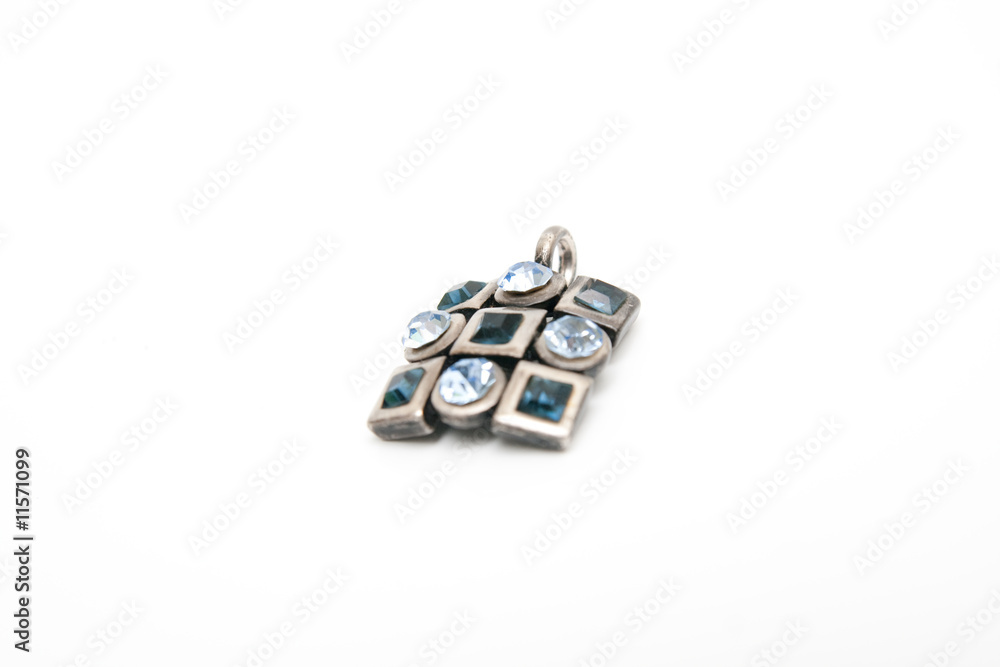 silver pendant isolated on white