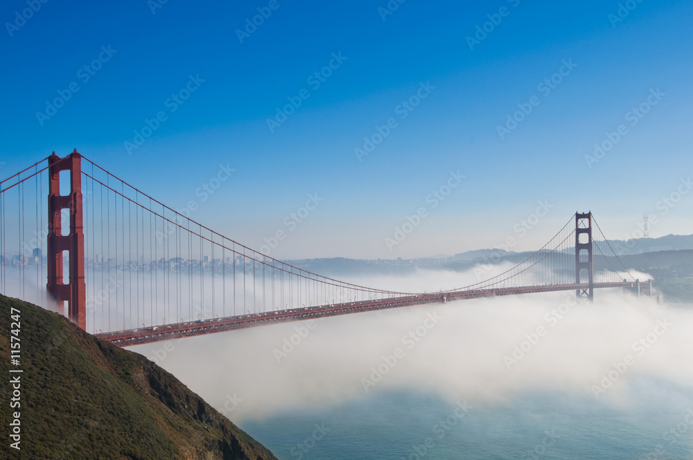 Golden Gate Bridge, San Francisco under fog Golden Gate Bridge, San Francisco under fog