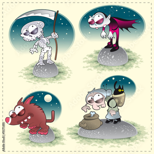 Horror Family with Background