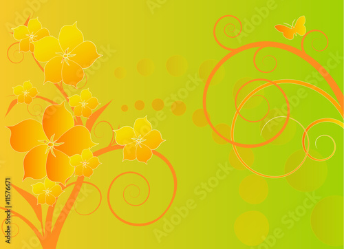 Vector Illustration Blumen Schnörkel