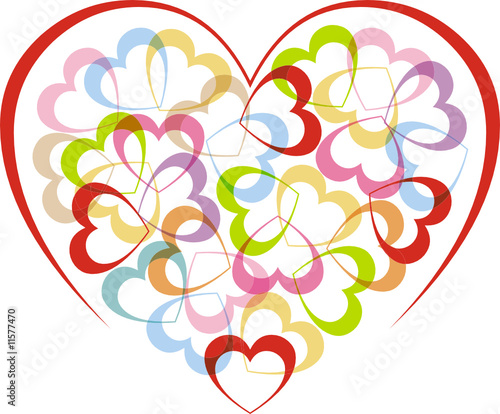 Valentine with color multi-heart