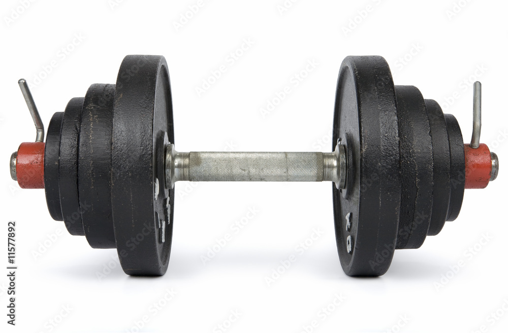 Fototapeta premium Dumbbell isolated on white. Clipping path incl.
