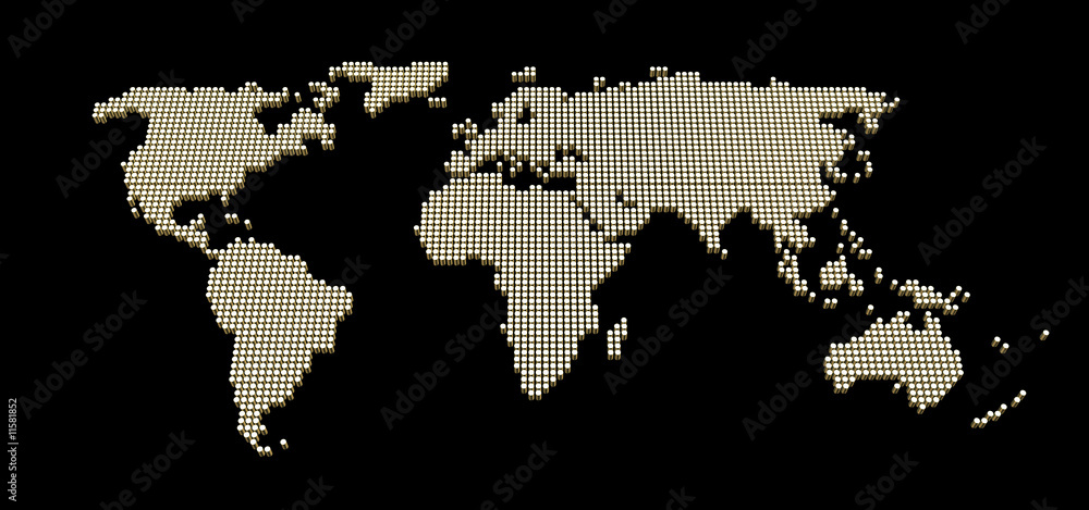 Fototapeta premium gold world on black
