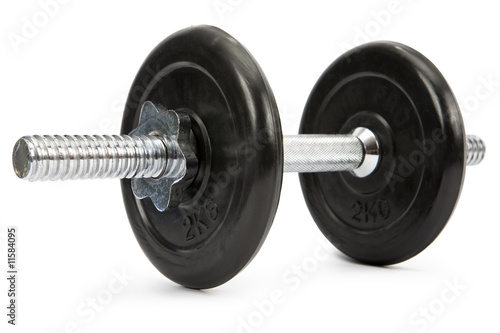 Dumbbell isolated on white. Clipping path incl.