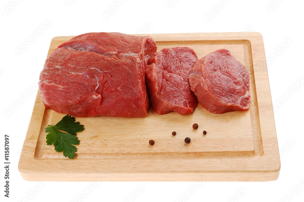Fresh raw beef isolated on white background Fresh raw beef isolated on white background