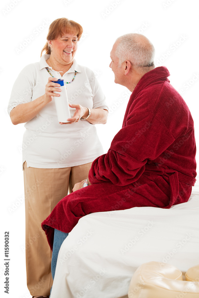 Obraz premium Massage with Hypoallergenic Lotion