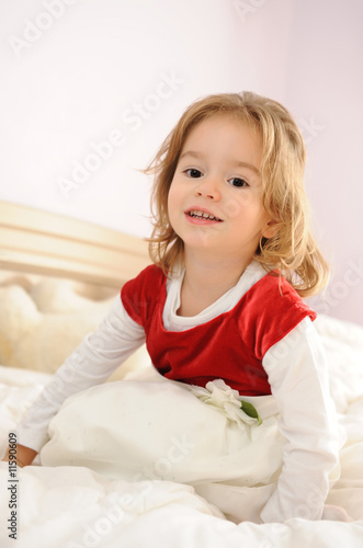 Child on the bed
