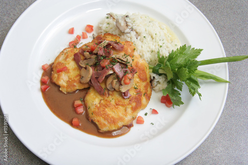 veal piccata with risotto rice