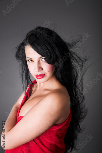 Wallpaper Mural girl in red Torontodigital.ca