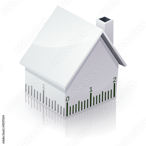 Maison blanche et mesure (reflet)