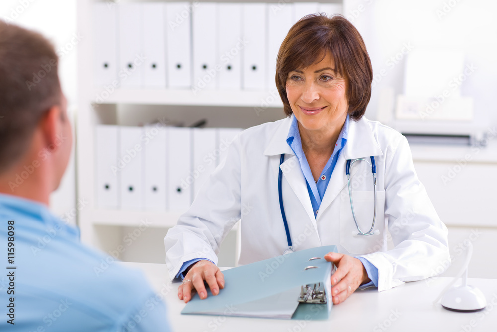 Female doctor and patient