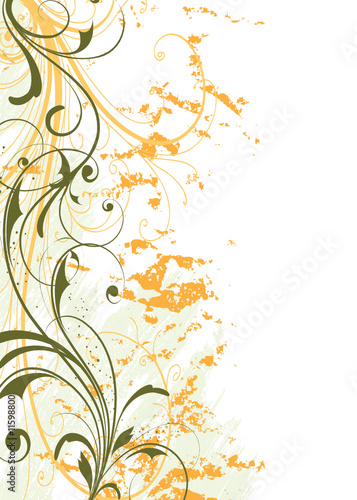 grunge vert et orange arabesque