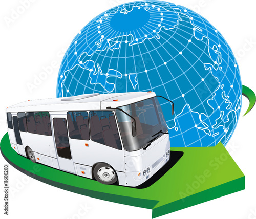 Vector tourist bus