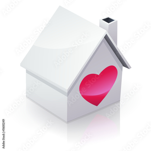 Maison blanche coup de coeur (reflet)