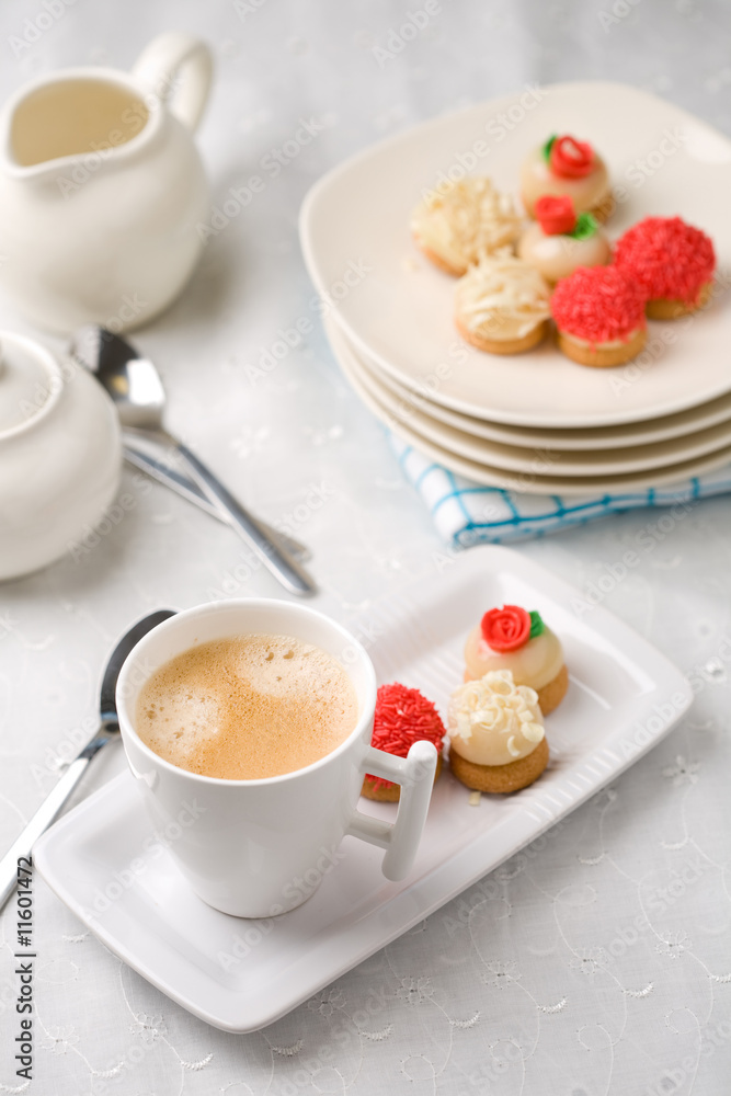 Cup of coffee with treats Cup of coffee with treats
