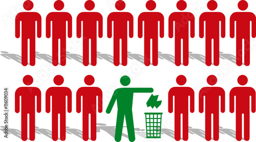 man Silhouette people,  man use the basket for trash