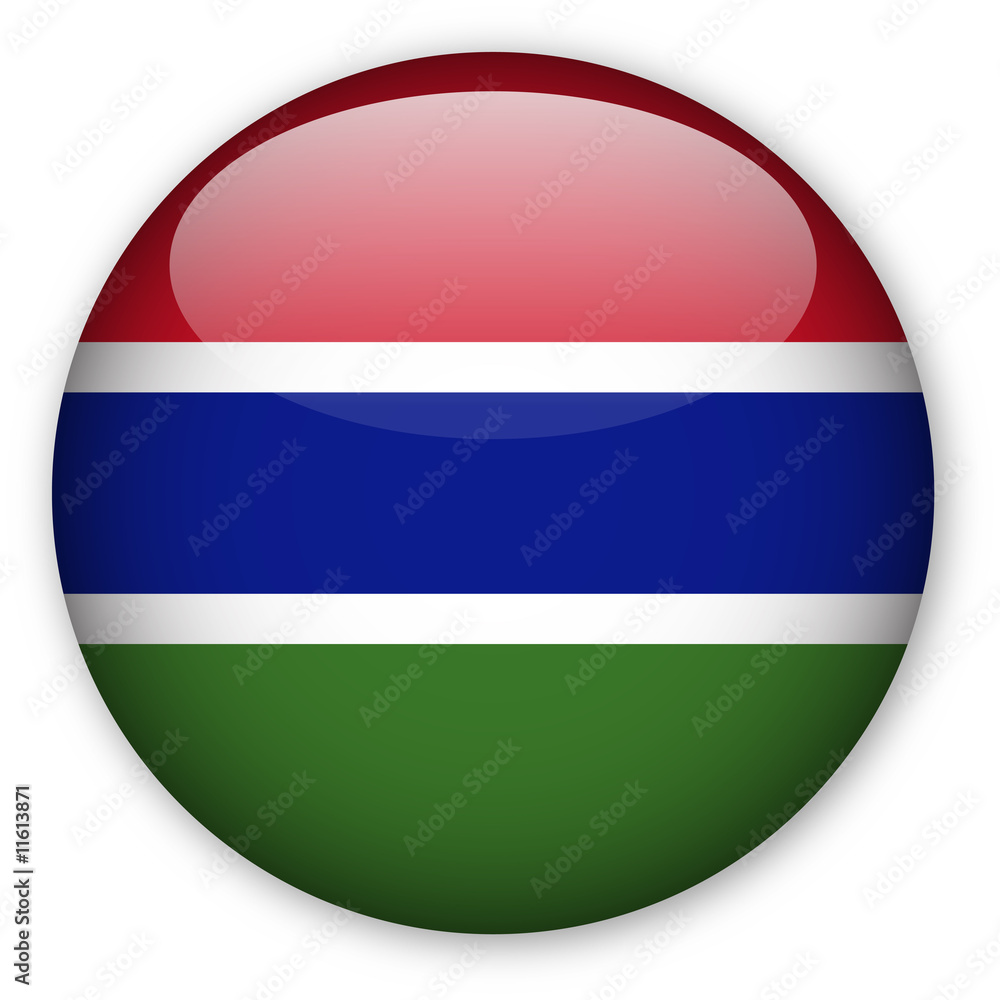 Obraz premium The Gambia Flag button