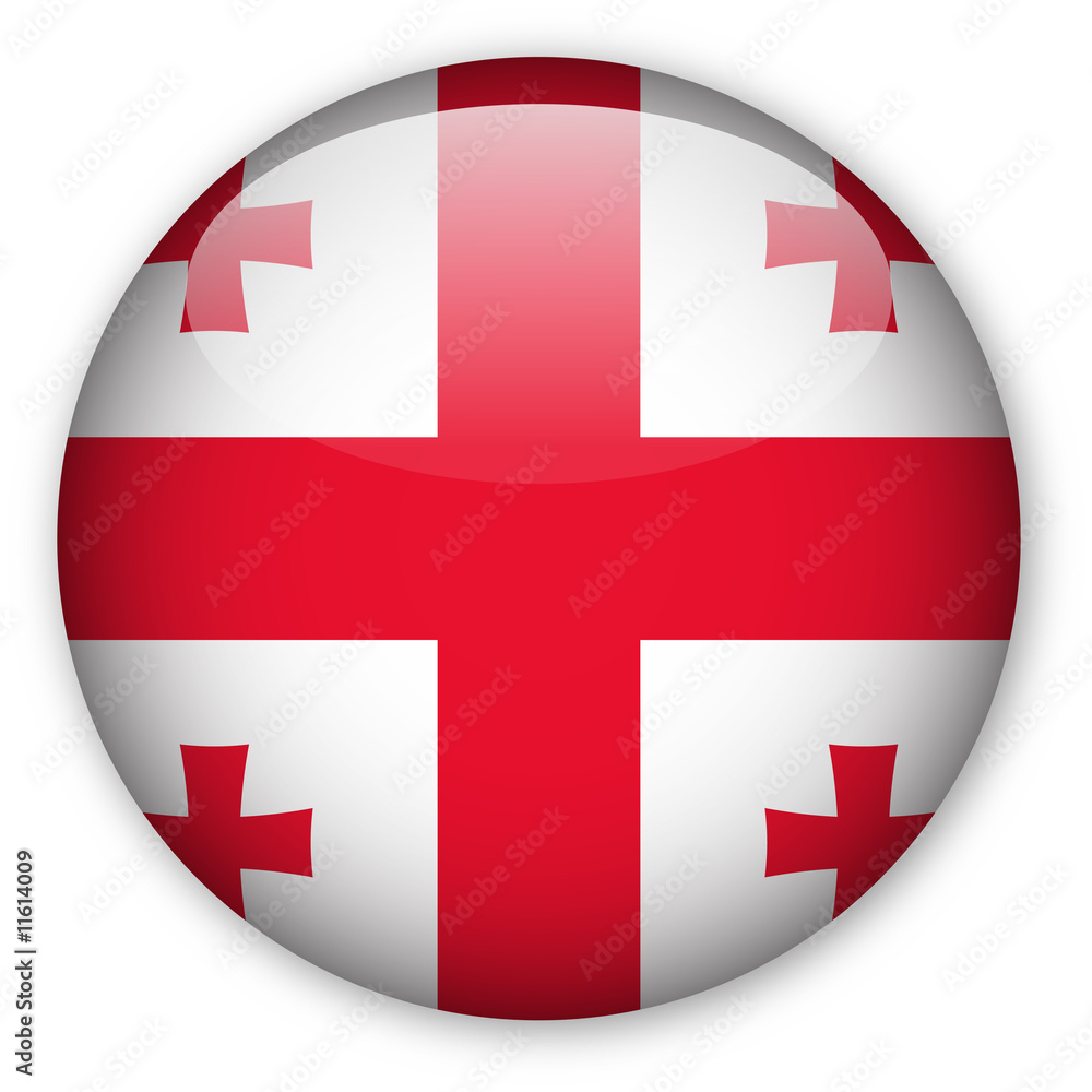 Obraz premium Georgia Flag button