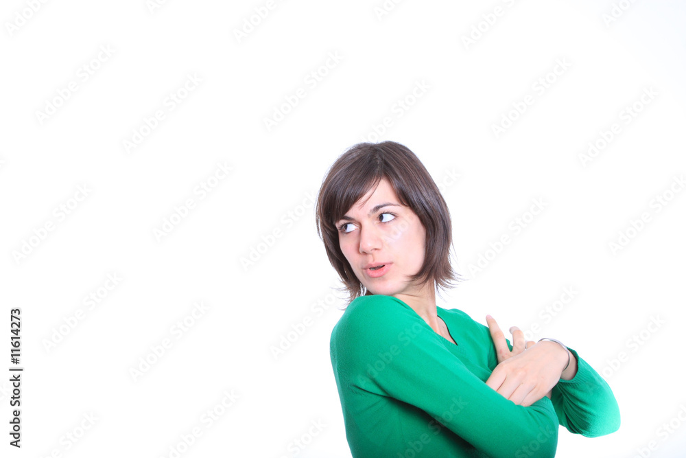 Isolated portrait shot of a beautiful caucasian woman Isolated portrait shot of a beautiful caucasian woman