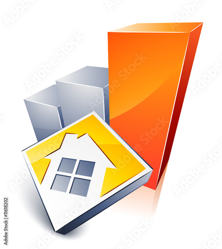 logo de maison et graphique