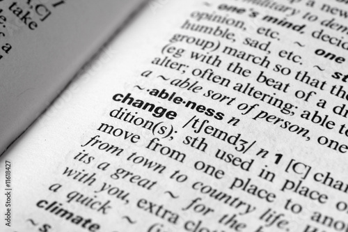 Change - Dictionary definition of business word