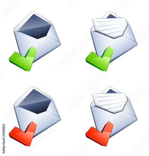 courrier et icônes validation