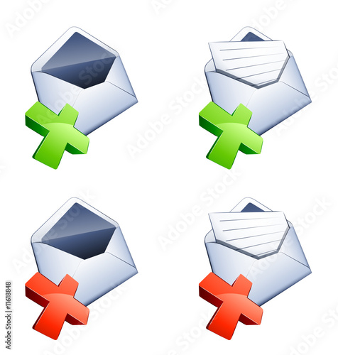 courrier et icônes annulation