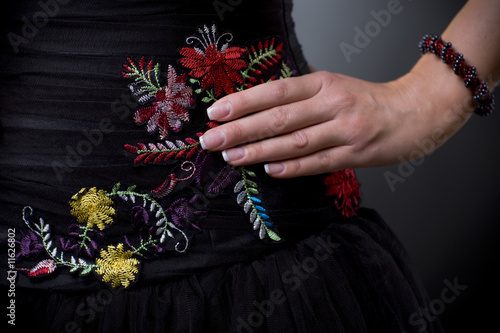 Dress with flower emroidery photo