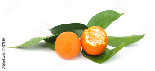 Clementines mandarin oranges with leaves