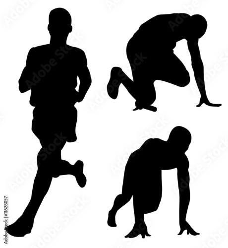 People running silhouettes vector