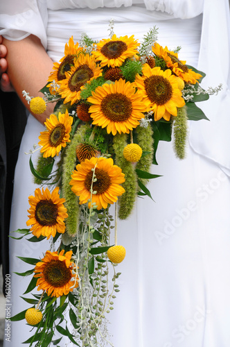 Wedding bouquet of Sunflowers