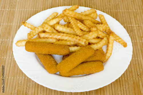 French fries and fish sticks