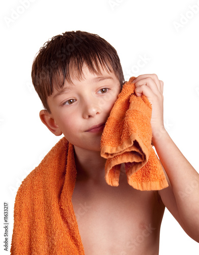 A boy after bath