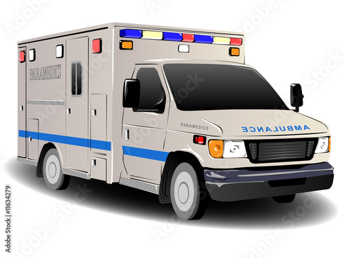 Fototapeta Naklejka Na Ścianę i Meble -  Modern Ambulance Illustration