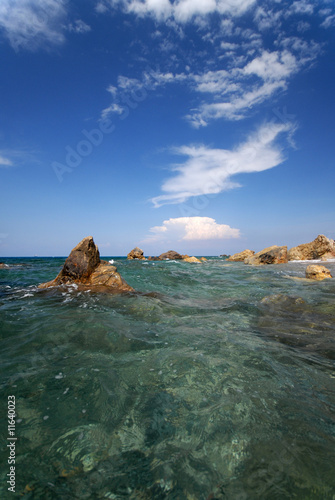 Summer view of the sea in Sicily