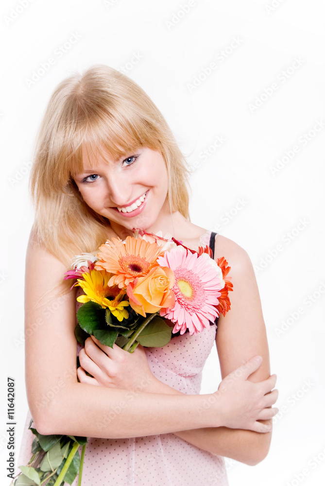 girl with flowers