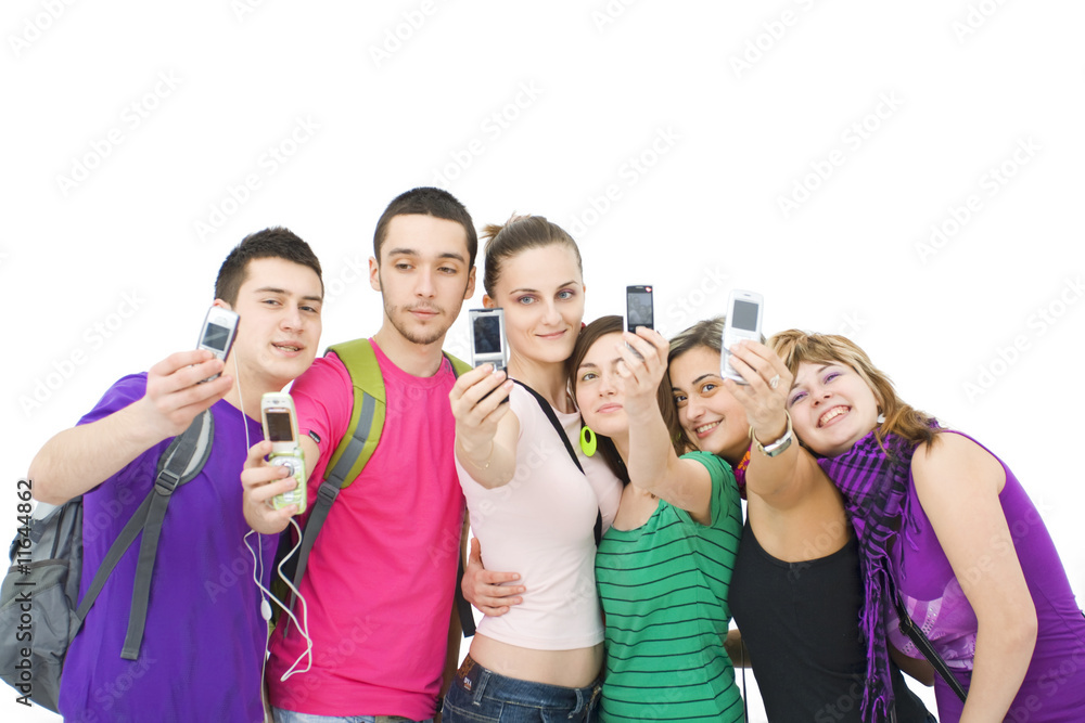 teenagers taking pictures of themselves with their mobile phones teenagers taking pictures of themselves with their mobile phones