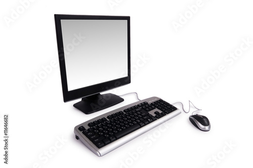 Desktop computer isolated on the white background