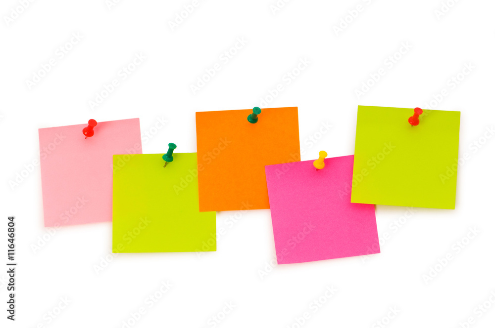 Reminder notes isolated on the white board Reminder notes isolated on the white board