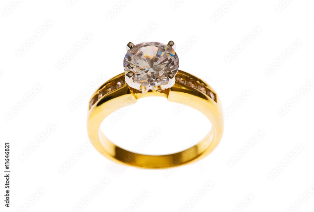 Golden ring isolated on the white background Golden ring isolated on the white background