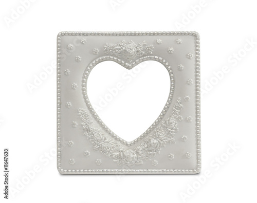 White Heart Shaped Frame on White