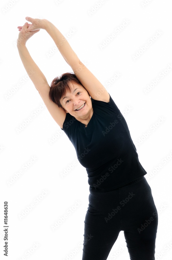 Senior woman exercises Senior woman exercises