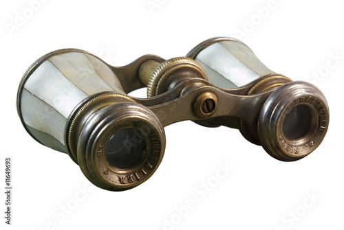 isolated old bronze opera-glasses